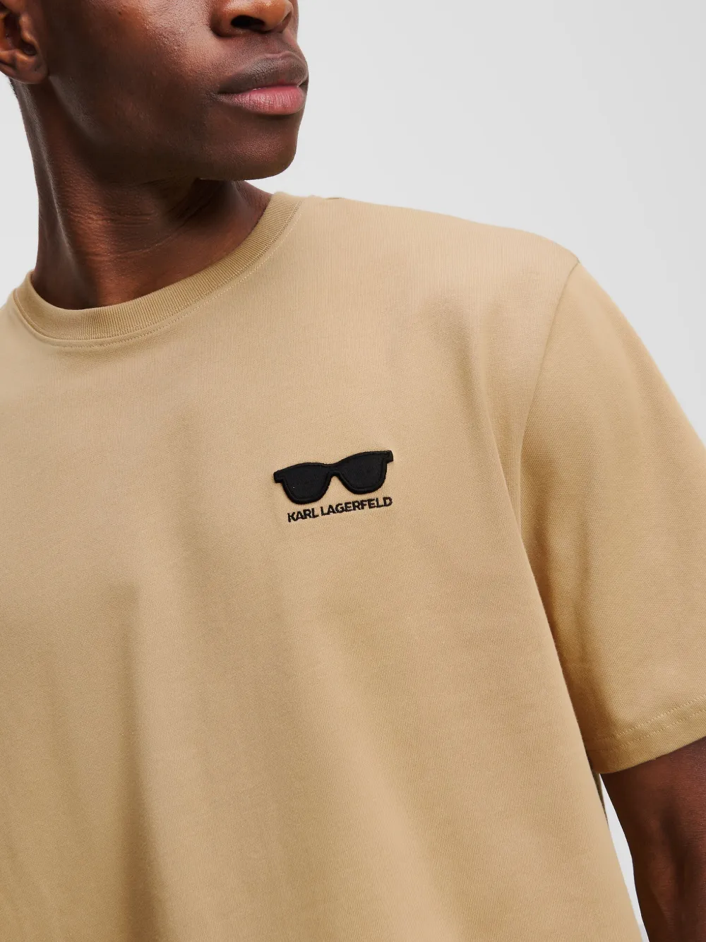 Karl Lagerfeld T-shirt van biologisch katoen Bruin