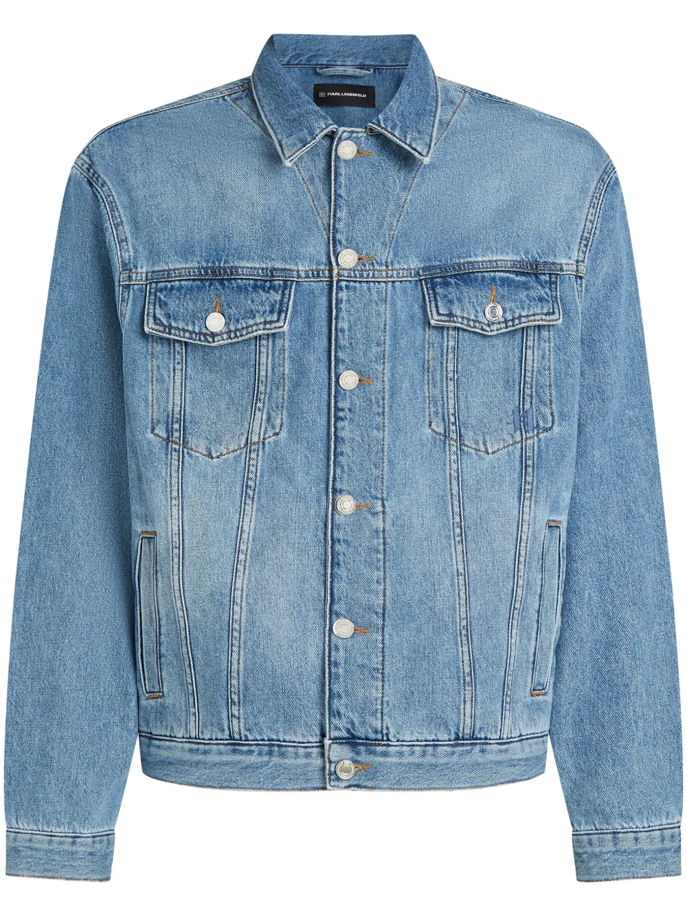 logo-print denim jacket