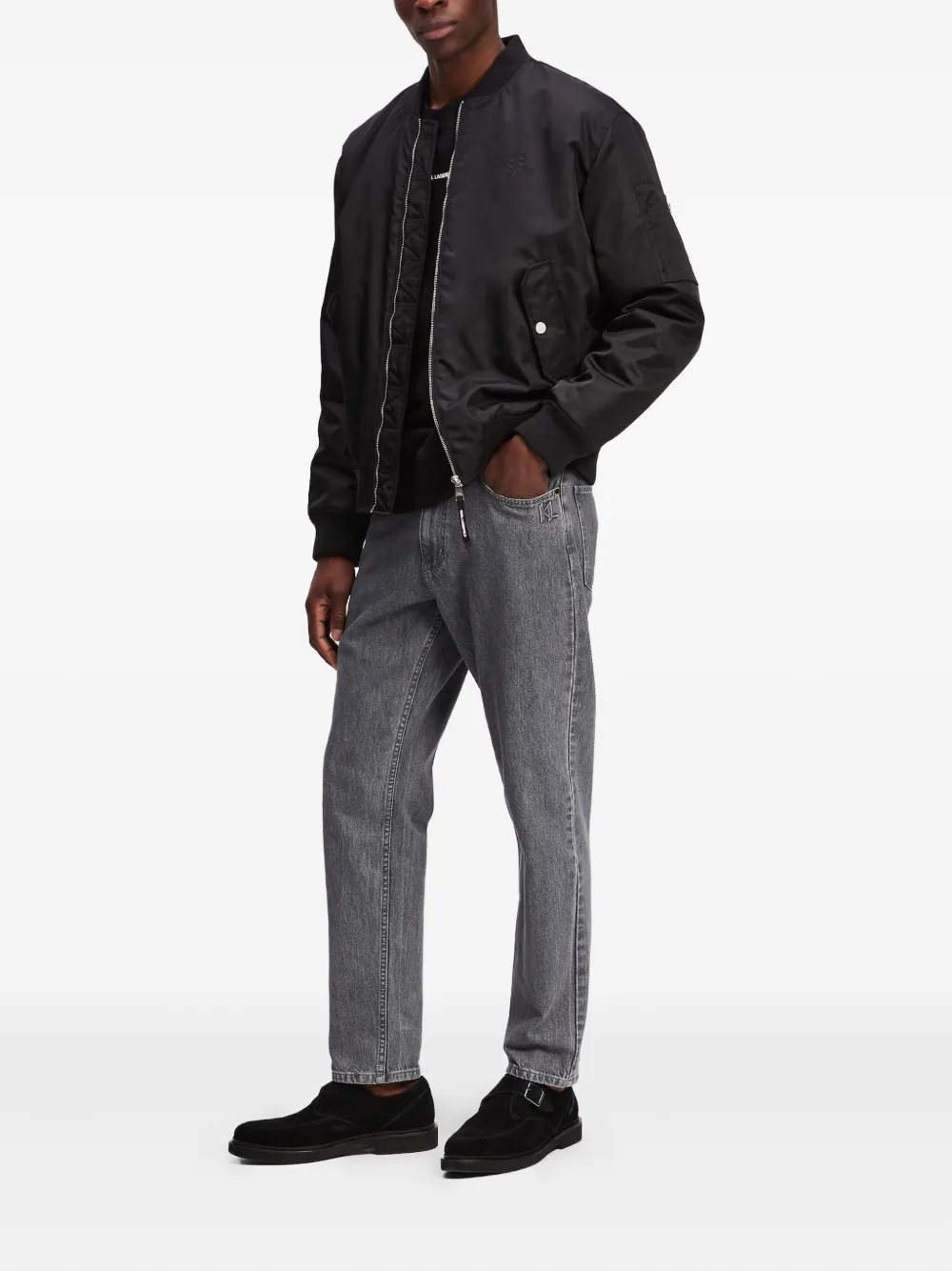 Karl Lagerfeld logo-embroidered bomber jacket | Bomber Jackets | Image 2