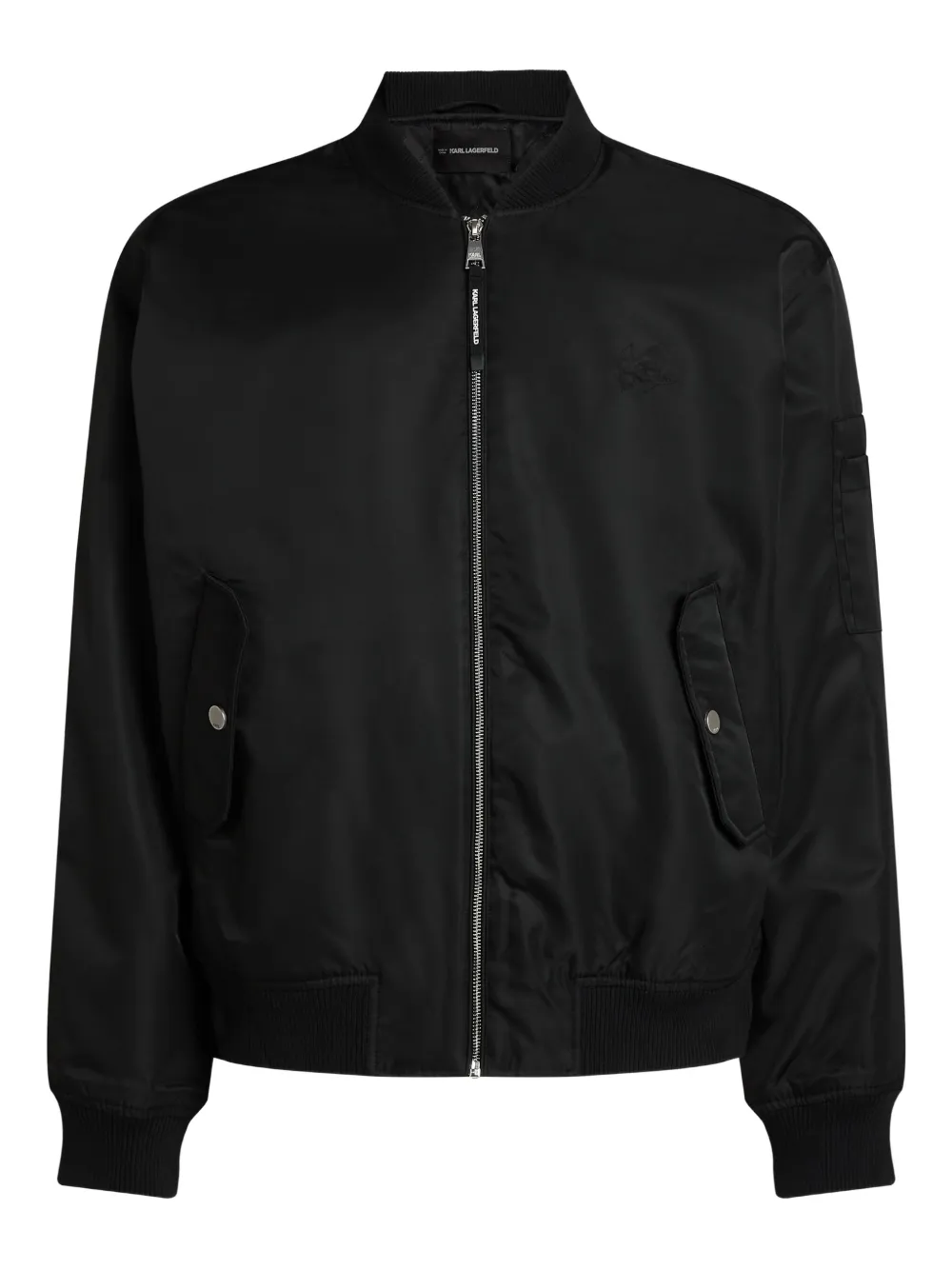 Karl Lagerfeld logo-embroidered bomber jacket | Black | Image 1