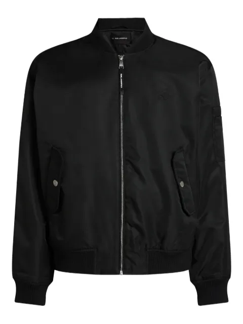Karl Lagerfeld logo-embroidered bomber jacket