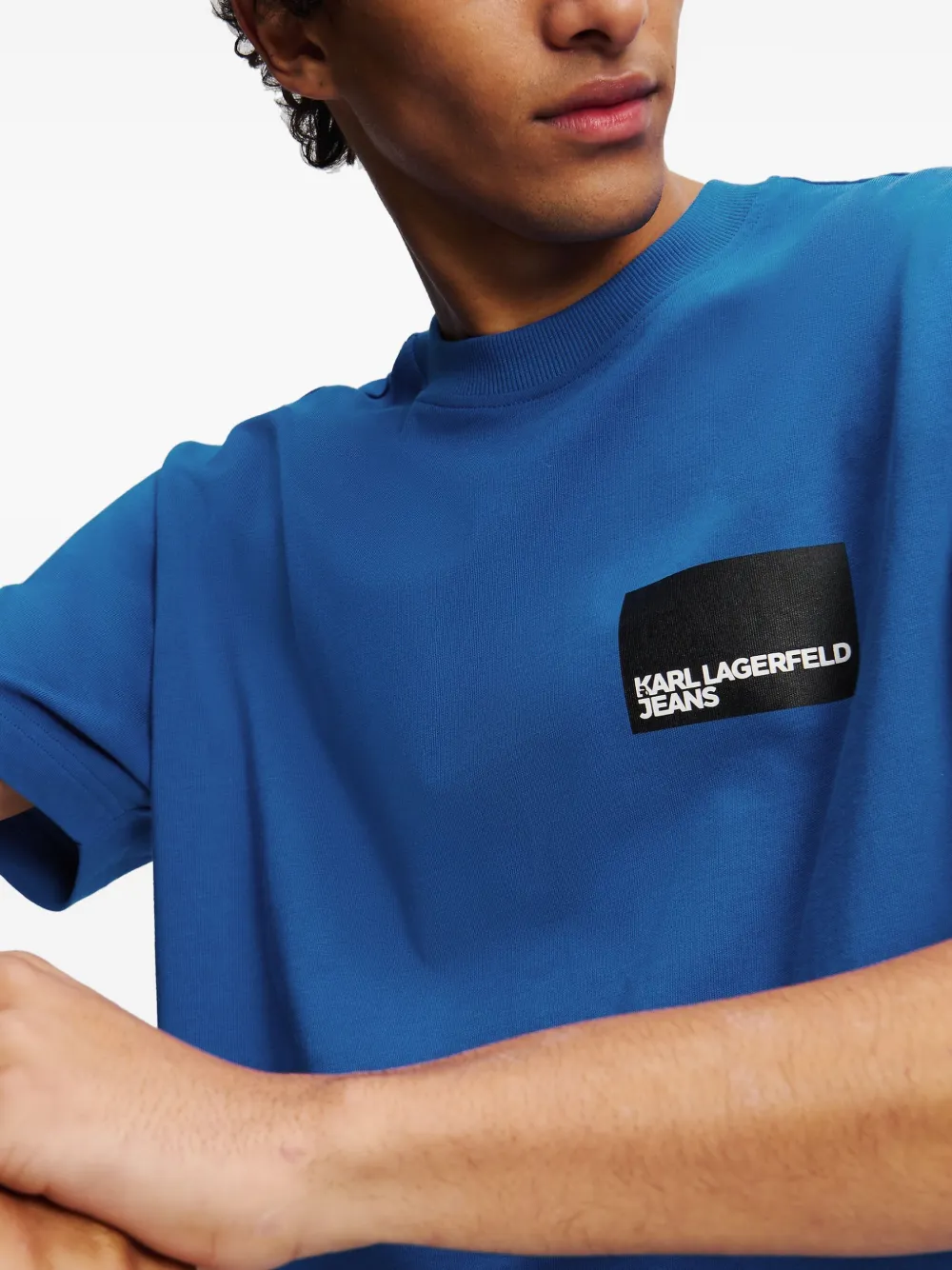 Karl Lagerfeld Jeans T-shirt met logoprint Blauw
