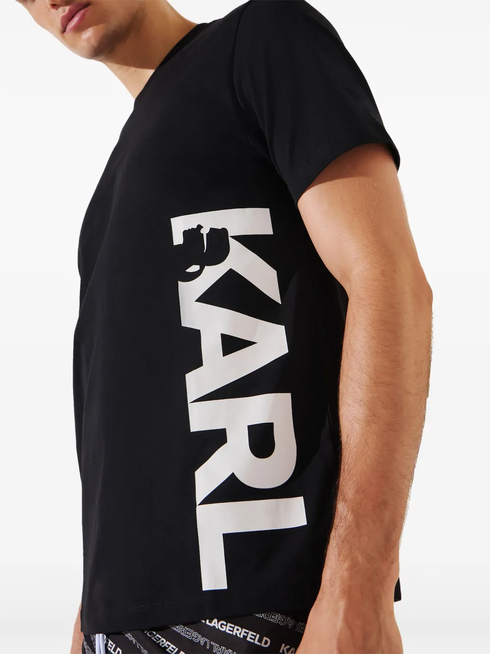 Karl Lagerfeld T-shirt met logoprint Zwart