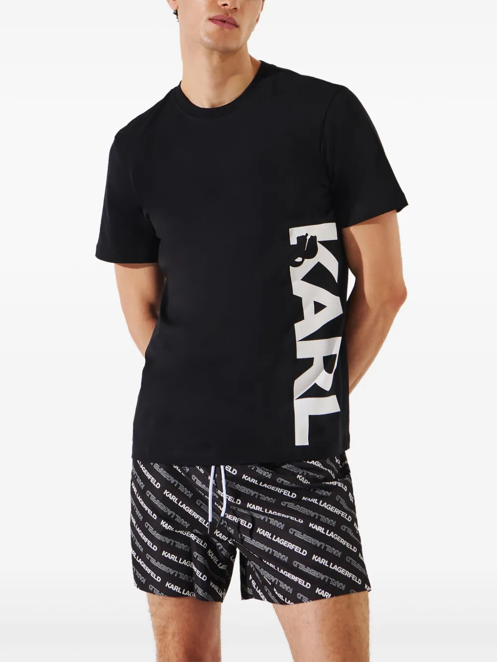 Karl Lagerfeld T-shirt met logoprint - Zwart