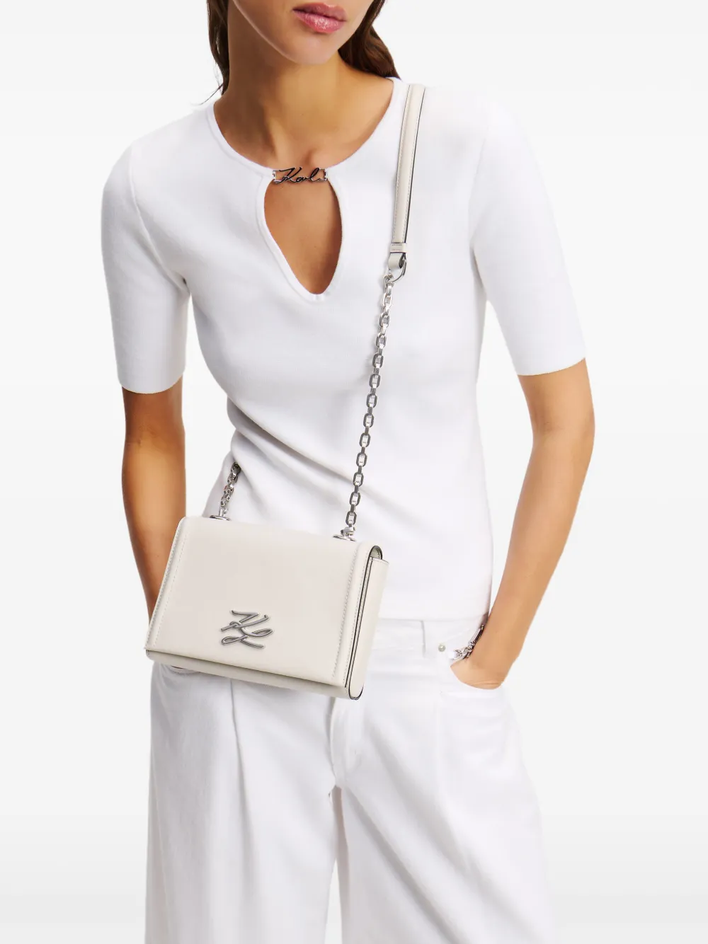 Karl Lagerfeld K/Autograph kleine crossbodytas - Beige