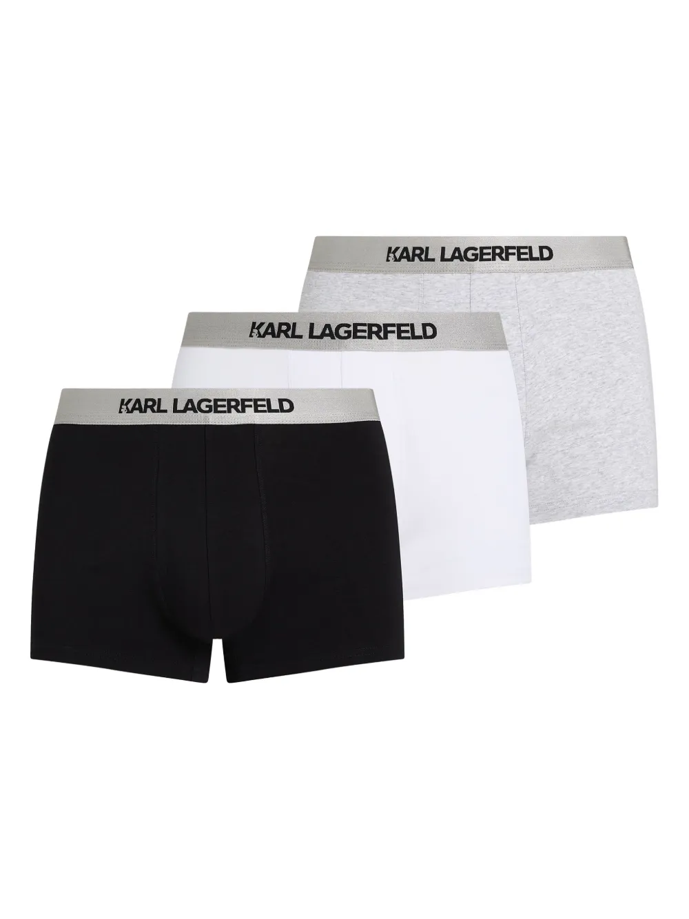 Karl Lagerfeld Drie boxershorts met metallic tailleband - Grijs