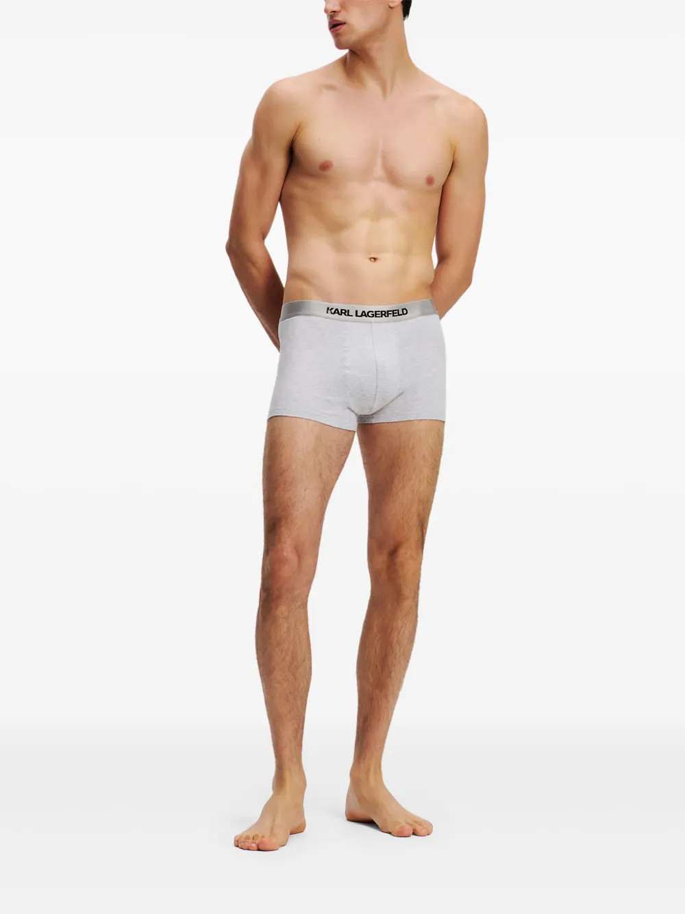 Karl Lagerfeld Drie boxershorts met metallic tailleband Grijs