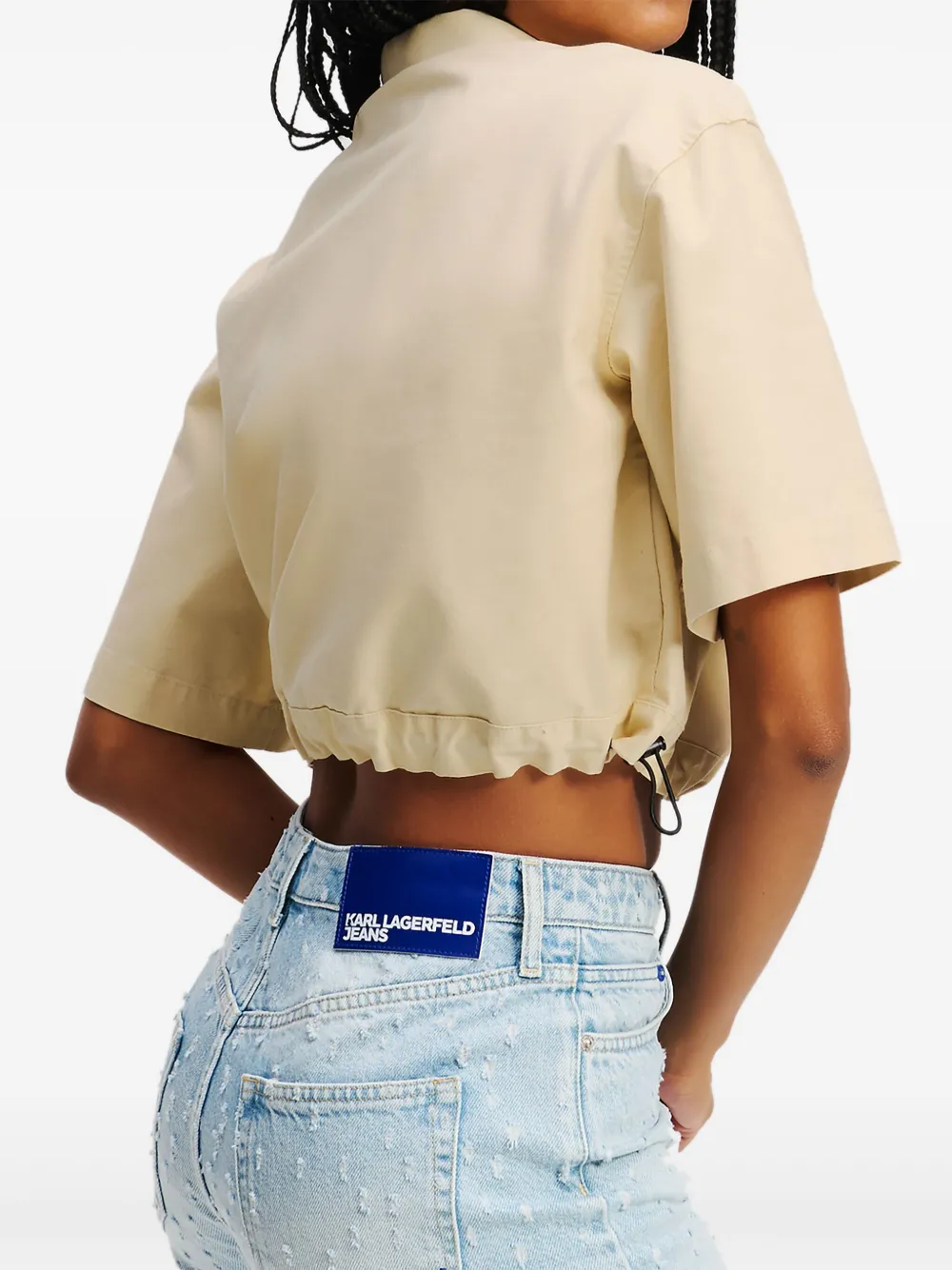 Karl Lagerfeld Jeans Overhemd met geborduurd logo Beige
