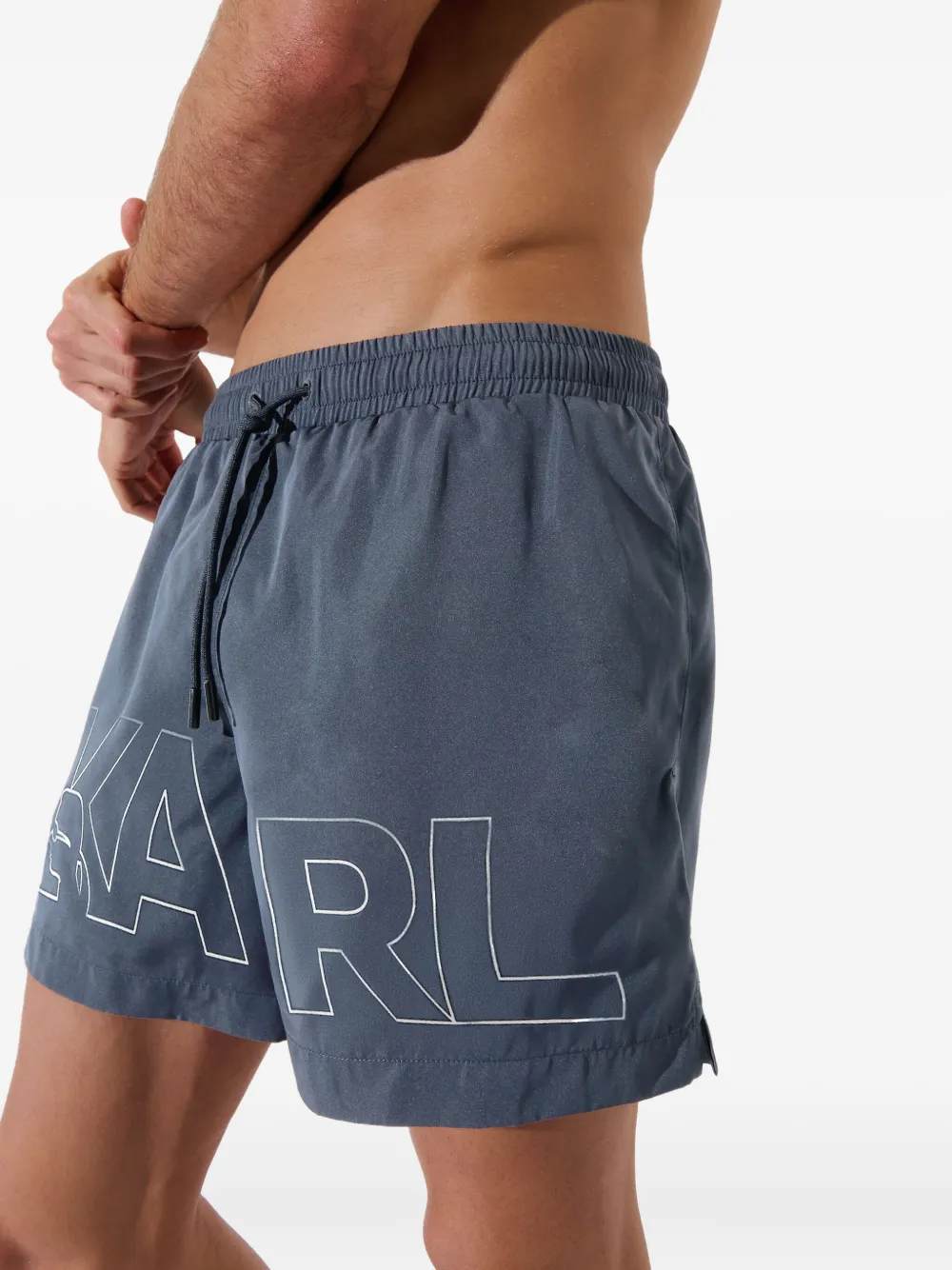 Karl Lagerfeld Zwembroek met logoprint Blauw