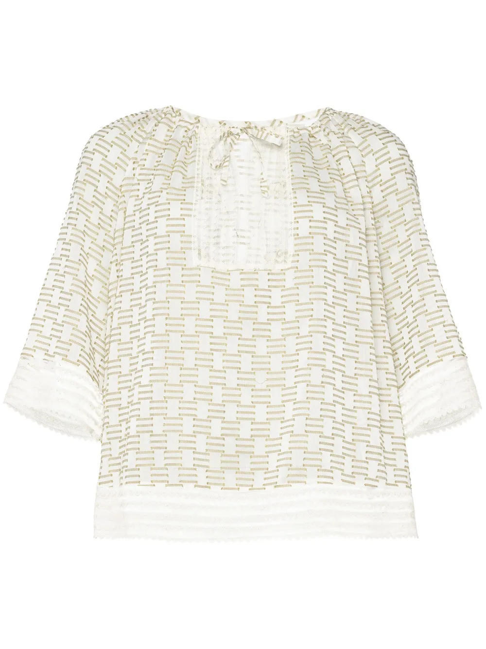 ERES Canotta con motivo geometrico - Verde