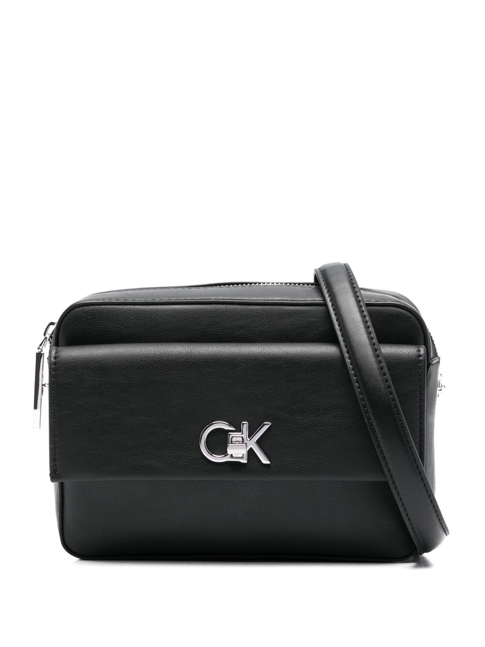 Calvin Klein logo-plaque cross body bag - Black