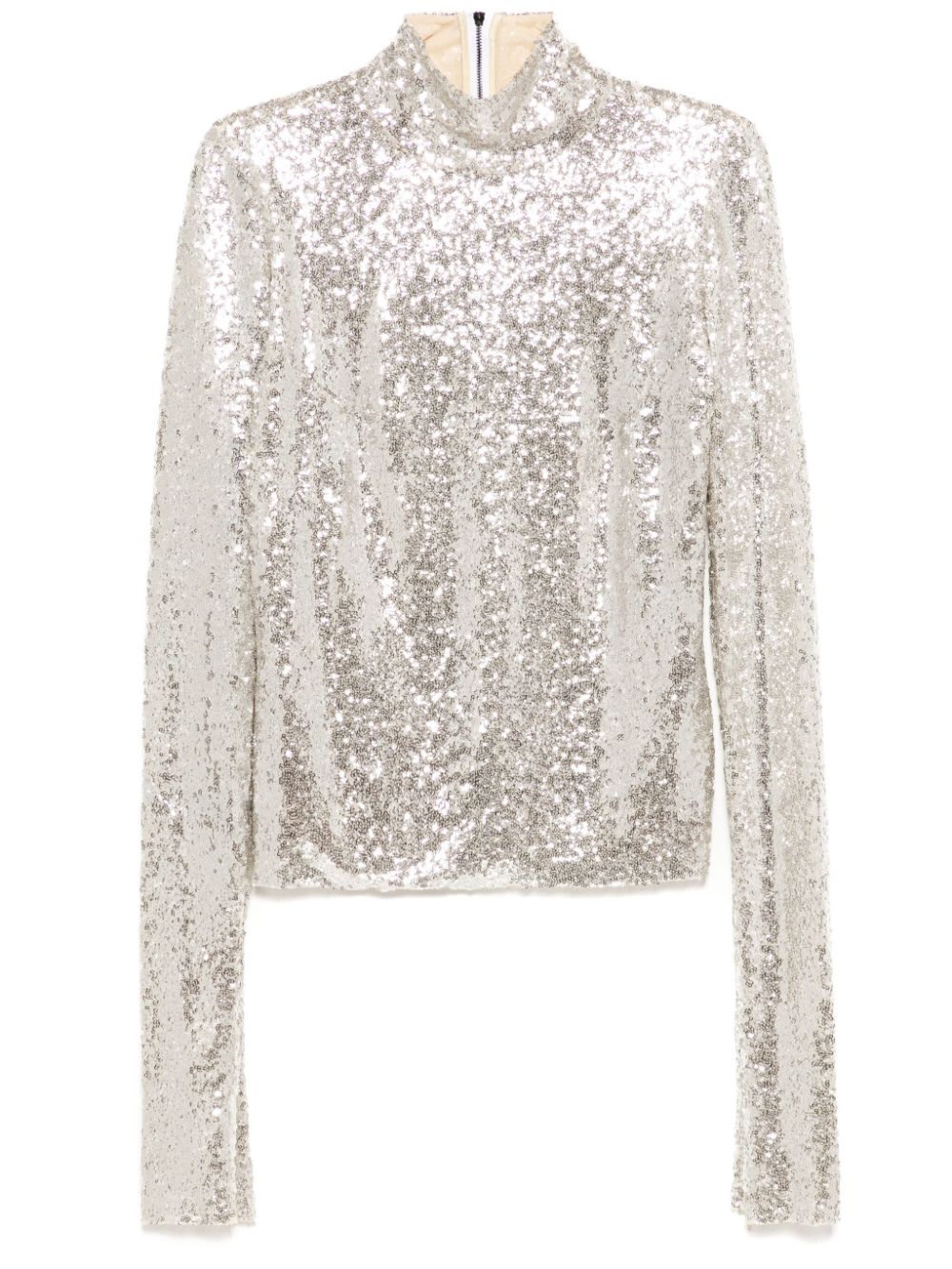 sequinned high neck top