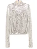 Maticevski sequinned high neck top - Silver