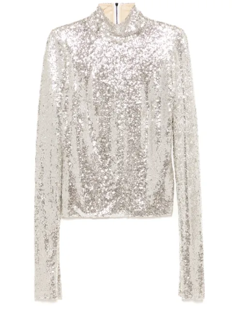 Maticevski sequinned high neck top