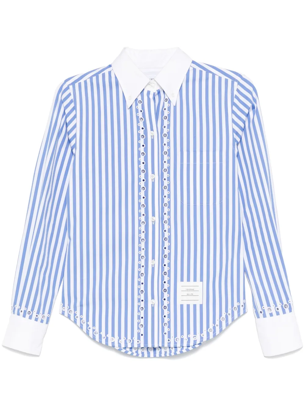 Thom Browne camisa con bordado inglés | azul | Image 1