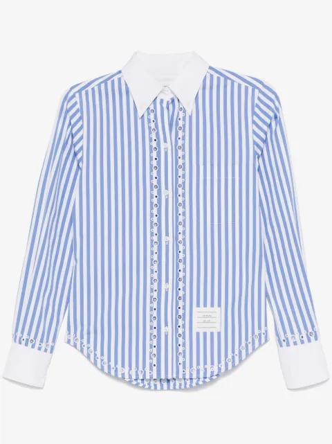 Thom Browne broderie-anglaise striped shirt