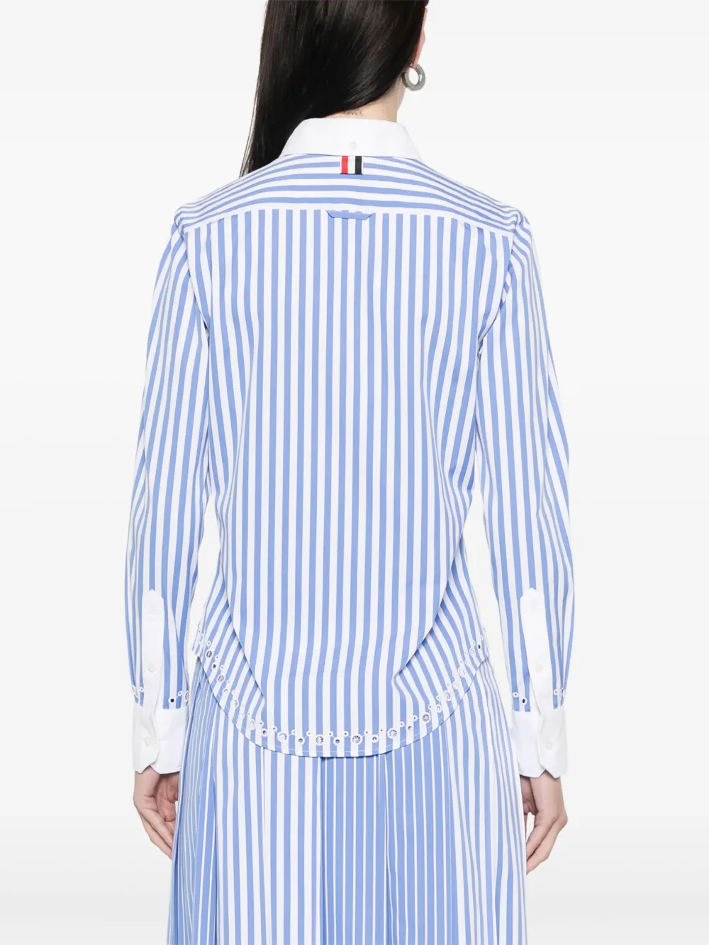 Thom Browne Blouse met broderie anglaise Blauw
