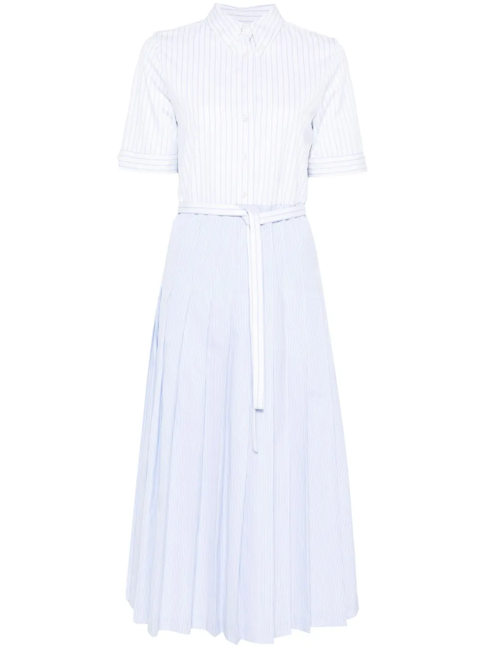 Thom Browne vestido midi con rayas estampadas | azul | Image 1