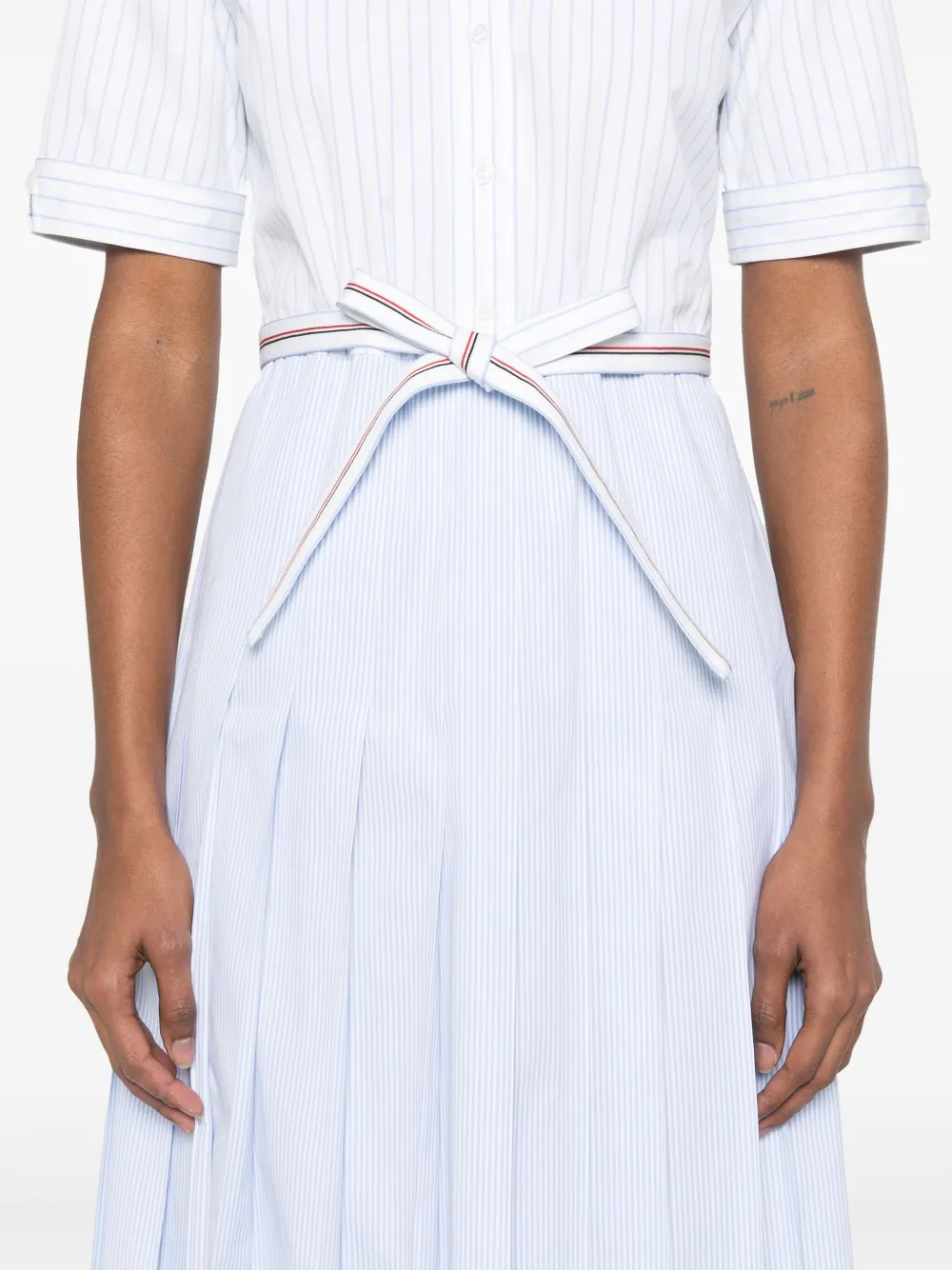 Thom Browne Gestreepte midi-jurk Blauw
