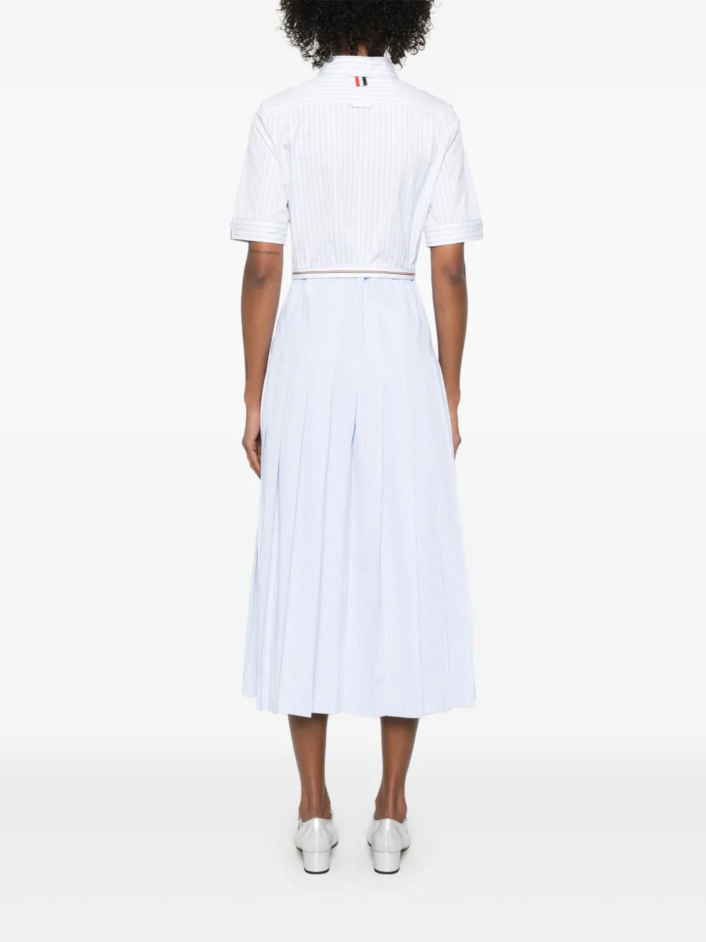 Thom Browne Gestreepte midi-jurk Blauw
