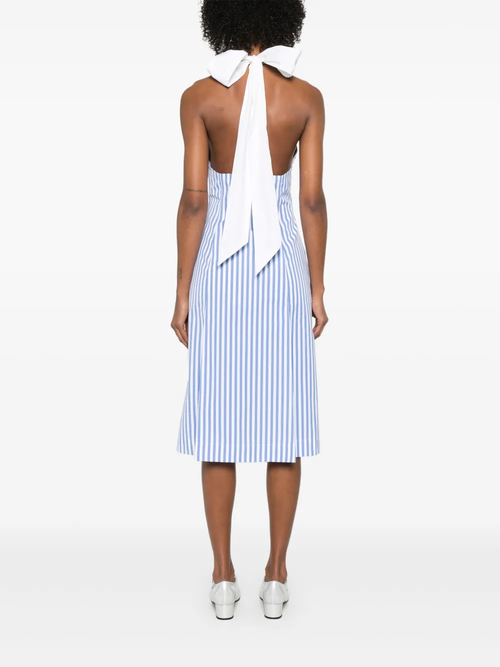 Thom Browne Gestreepte midi-jurk Blauw
