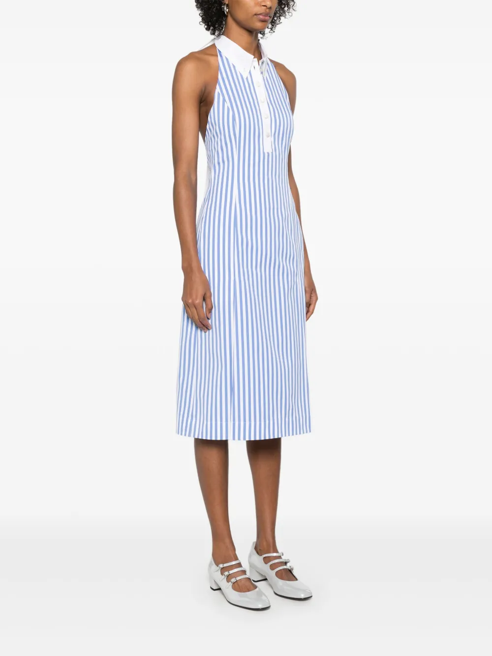 Thom Browne Gestreepte midi-jurk Blauw