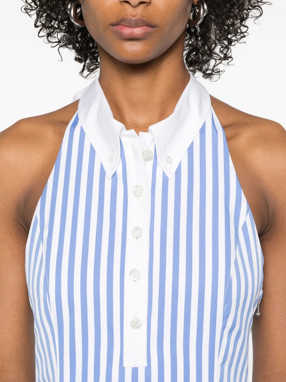 Thom Browne Gestreepte midi-jurk Blauw