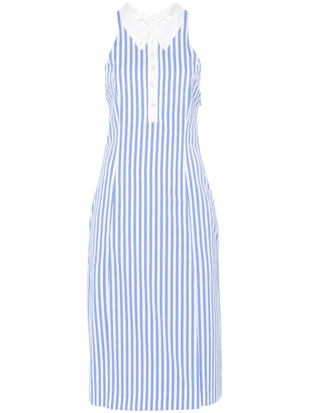 Thom Browne vestido midi con rayas estampadas | azul | Image 1