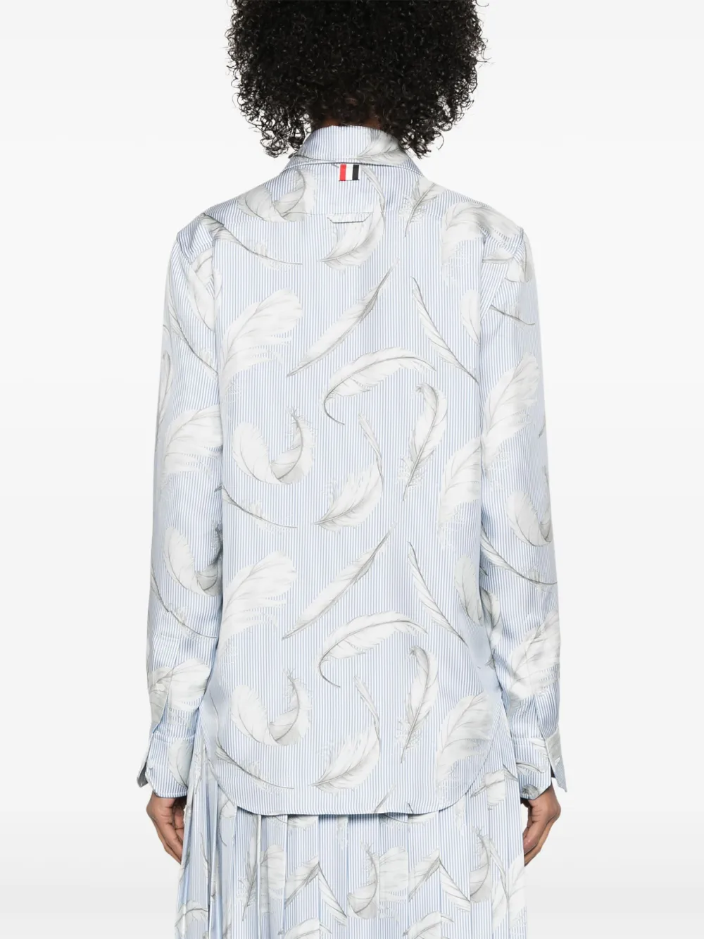 Thom Browne Blouse met verenprint Blauw