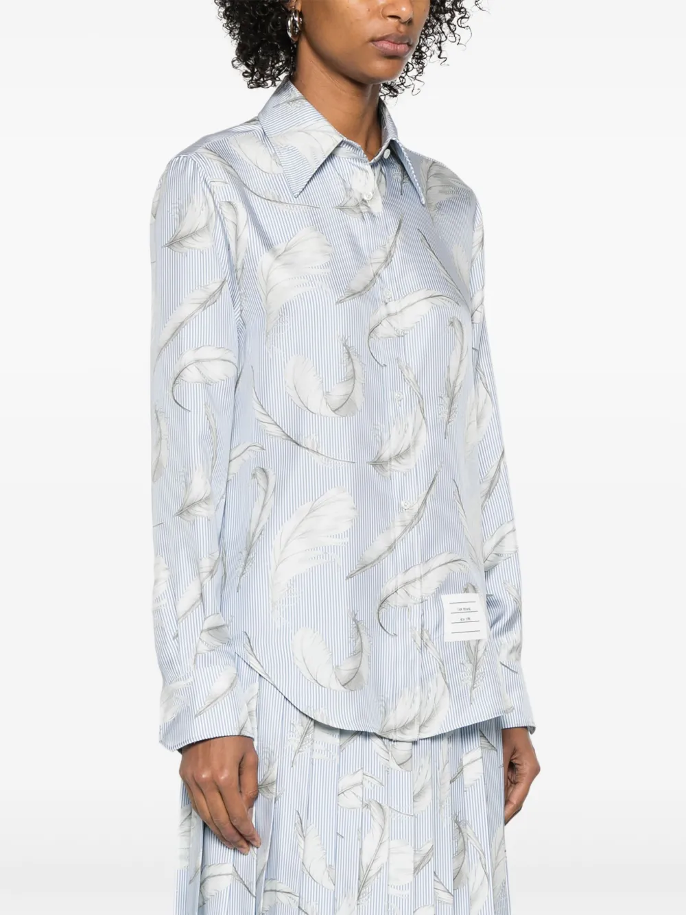 Thom Browne Blouse met verenprint Blauw