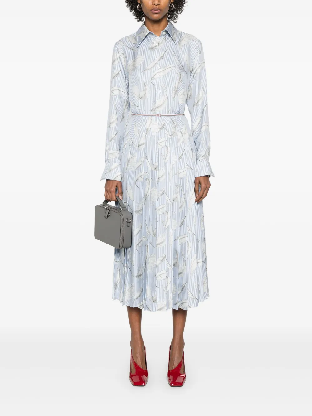 Thom Browne Blouse met verenprint - Blauw
