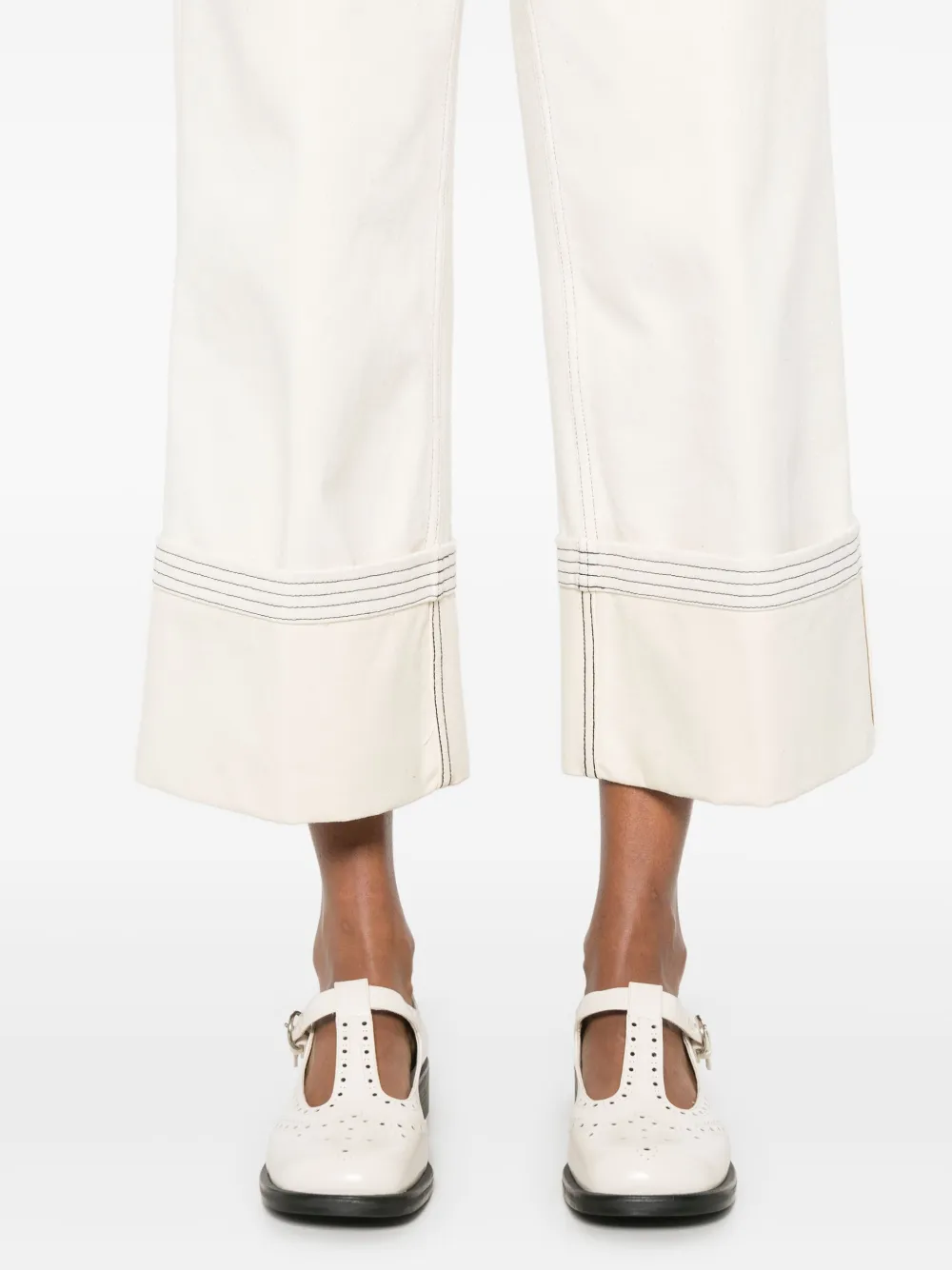 Thom Browne Jeans met wijde pijpen Beige