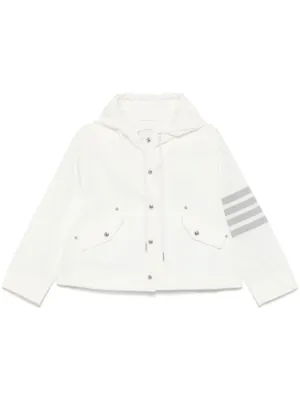 Thom Browne｜JACKETS (CROPPED VARSITY JACKET W/ 4BAR AND Thom Browne Men's Striped Leather Varsity Jacket - Bergdorf