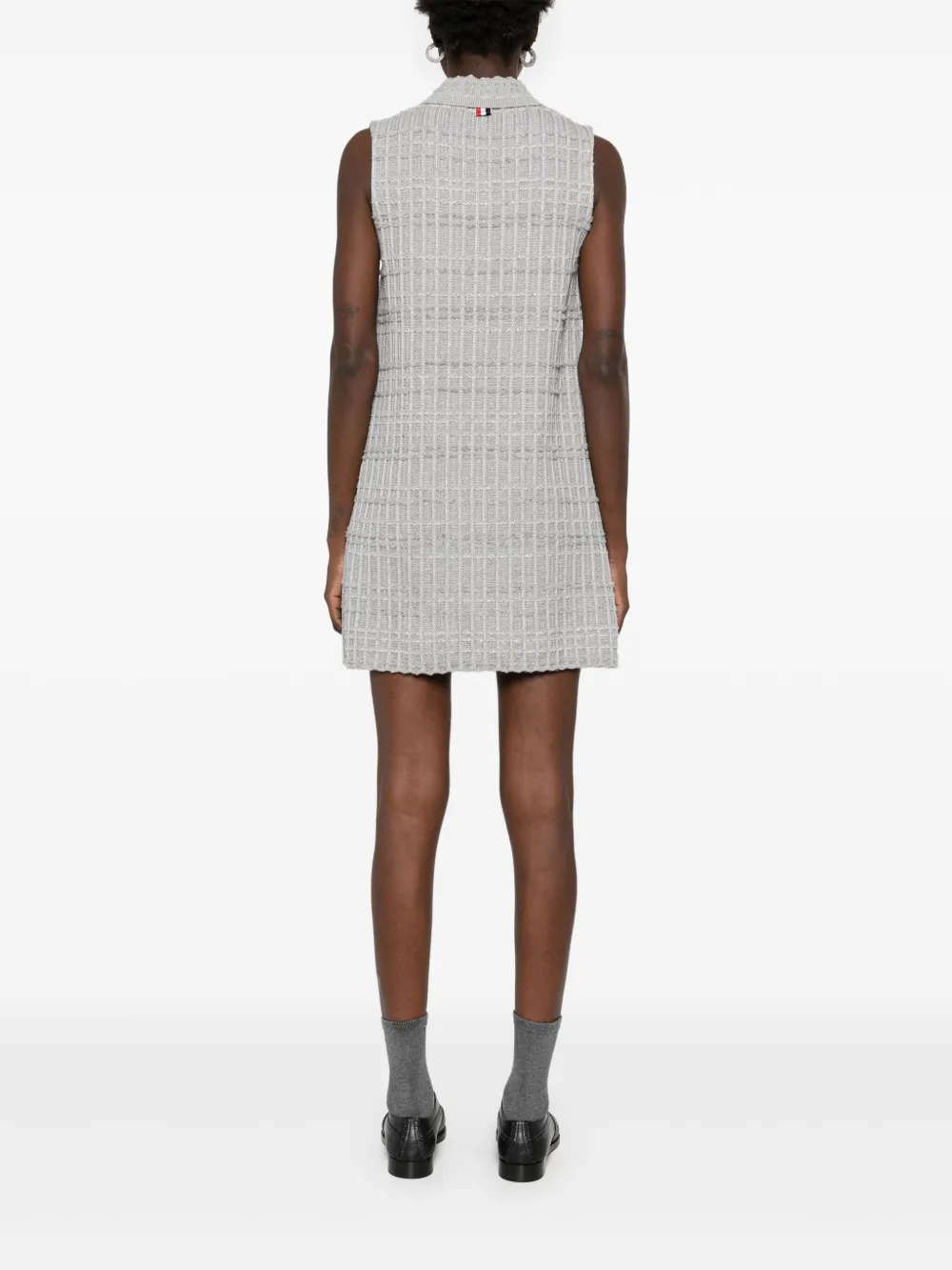 Thom Browne Tweed mini-jurk met jacquard Grijs