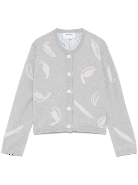 Thom Browne feather-intarsia cropped cardigan
