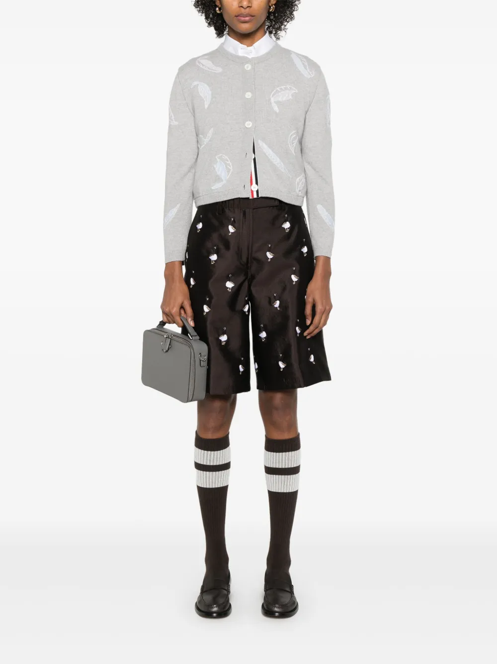 Thom Browne feather-intarsia cropped cardigan | Cardigans | Image 2