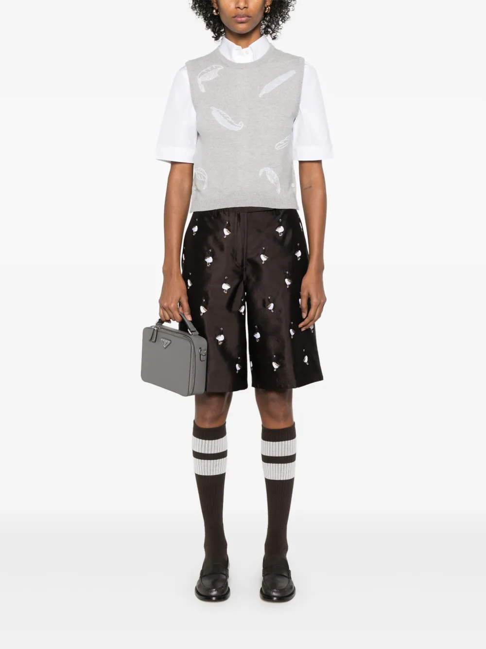 Thom Browne feather-intarsia cashmere vest | Vests & Tank Tops | Image 2