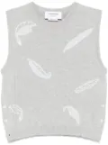 Thom Browne feather-intarsia cashmere vest - Grey