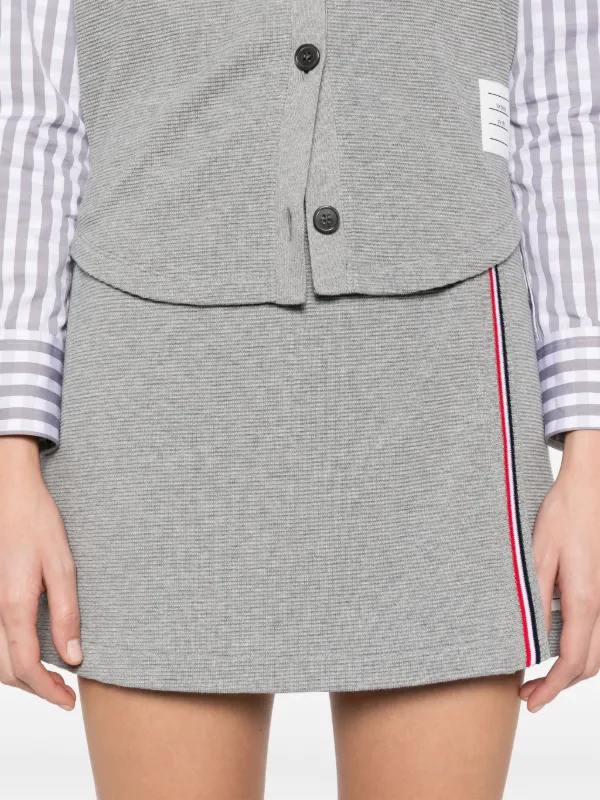 Thom Browne Waffle Cotton Mini Skirt | Grey | FARFETCH