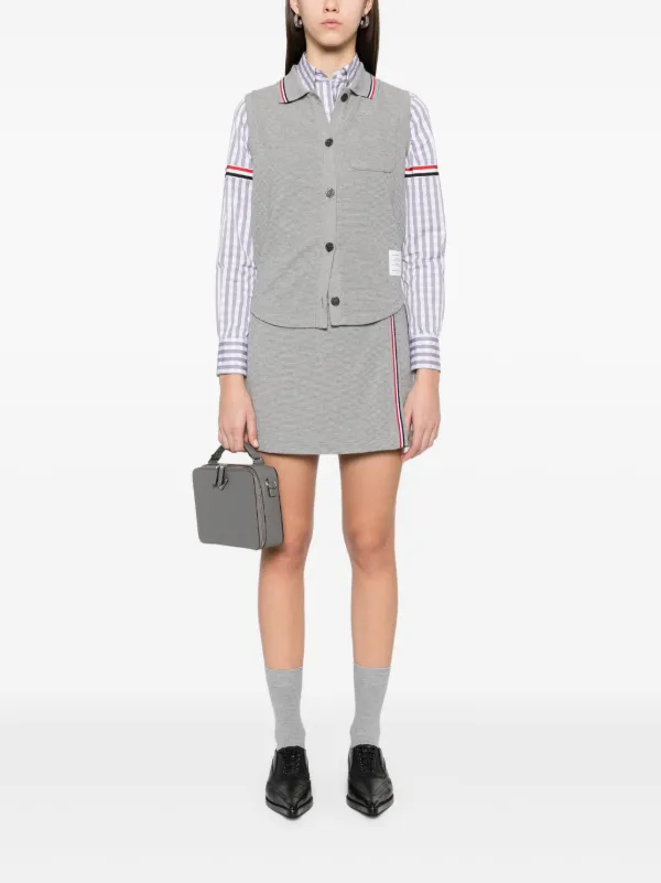 Thom Browne Waffle Cotton Mini Skirt | Grey | FARFETCH