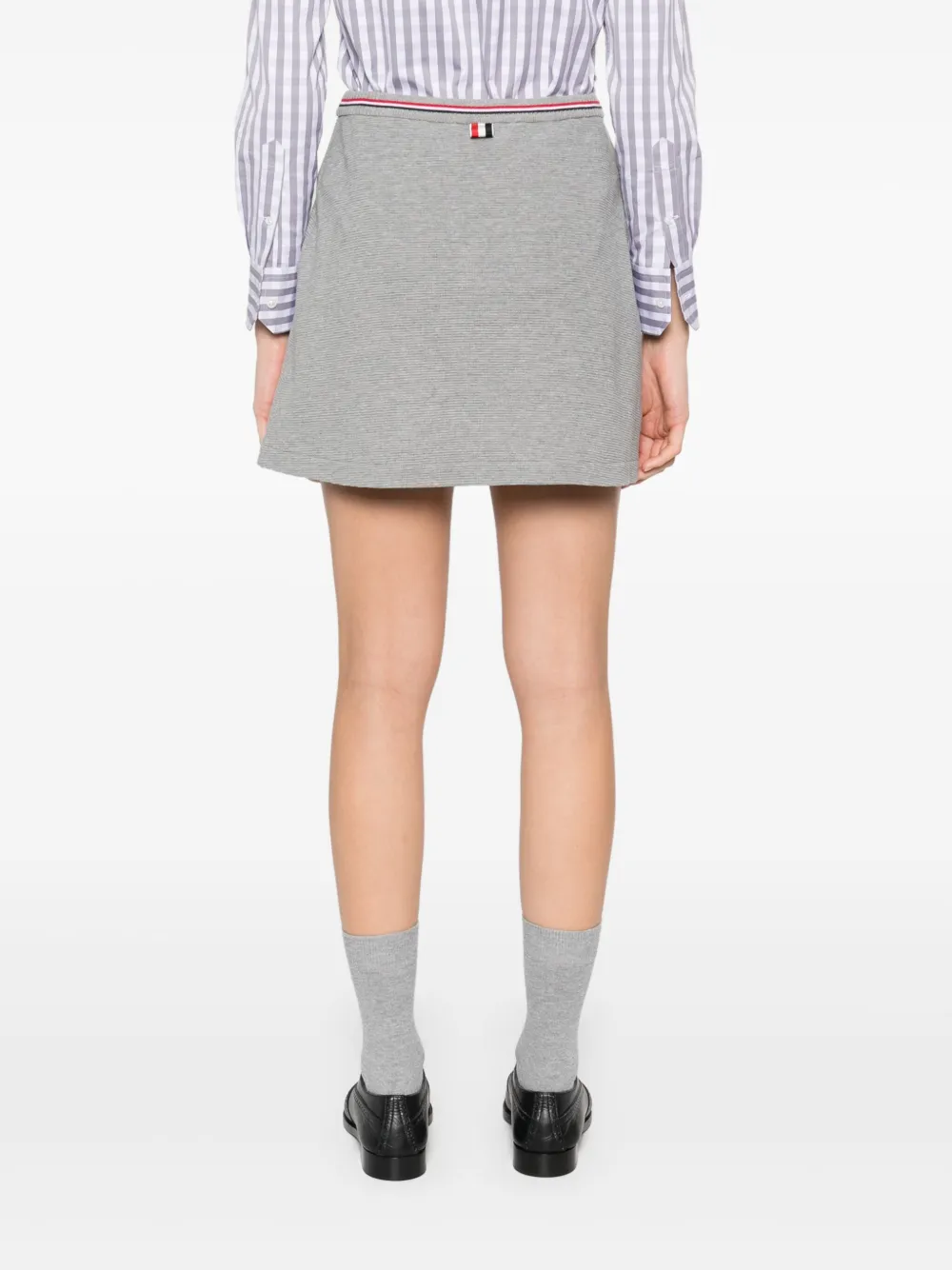 Thom Browne Katoenen mini-rok met wafelpatroon Grijs