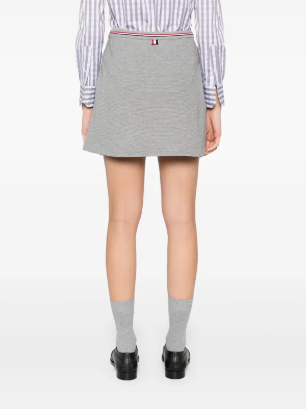 Thom Browne Waffle Cotton Mini Skirt | Grey | FARFETCH
