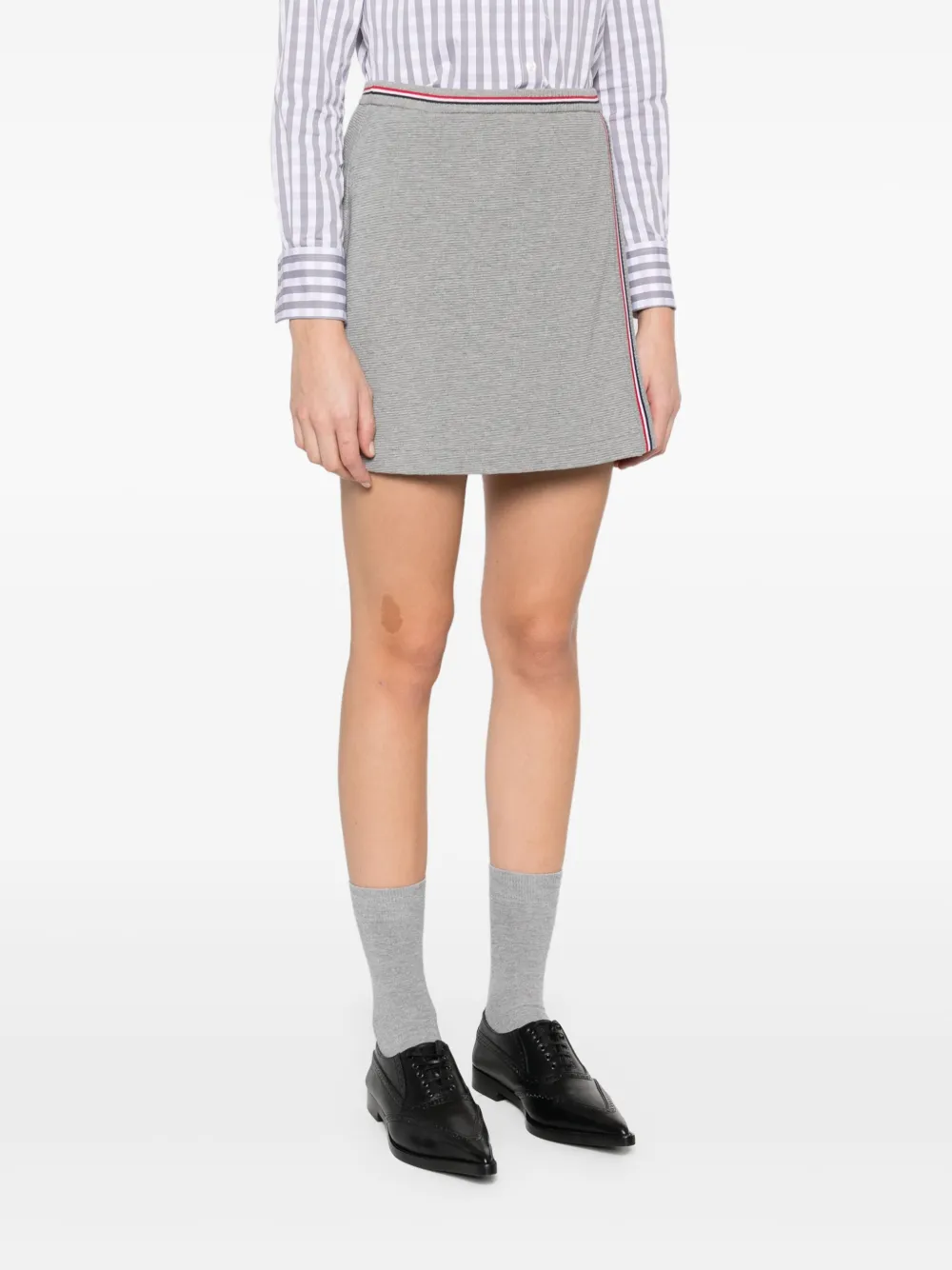 Thom Browne Katoenen mini-rok met wafelpatroon Grijs
