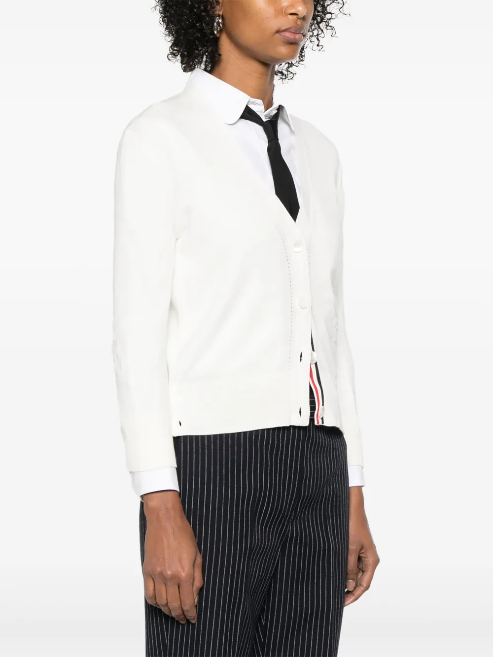 Thom Browne Feather-intarsia Cotton Cardigan