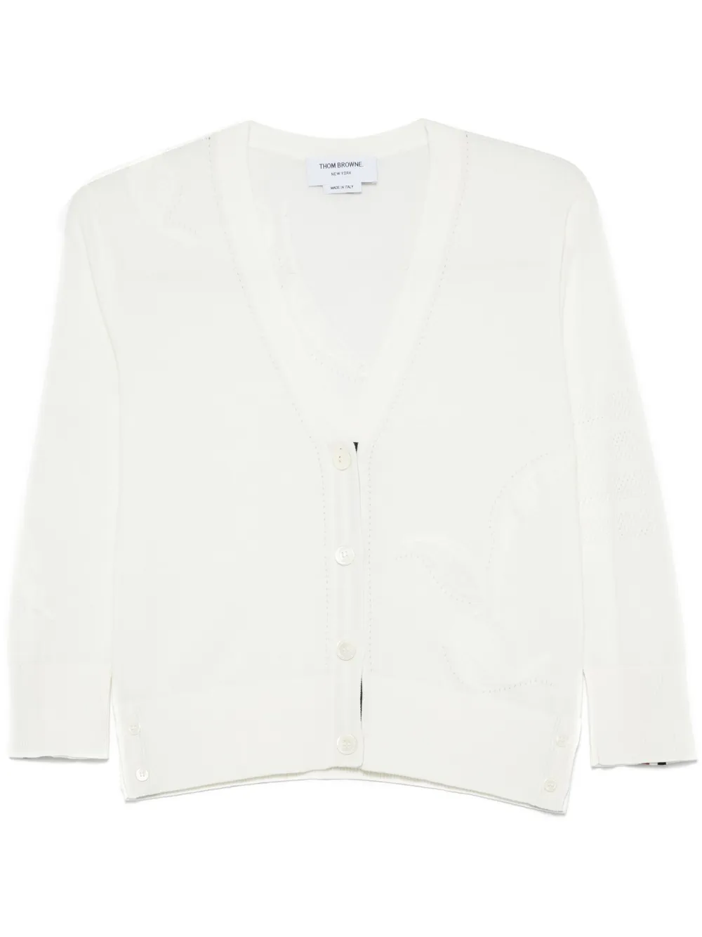 Thom Browne Katoenen vest met veren intarsia Wit