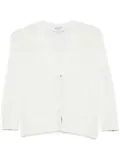 Thom Browne feather-intarsia cotton cardigan - White
