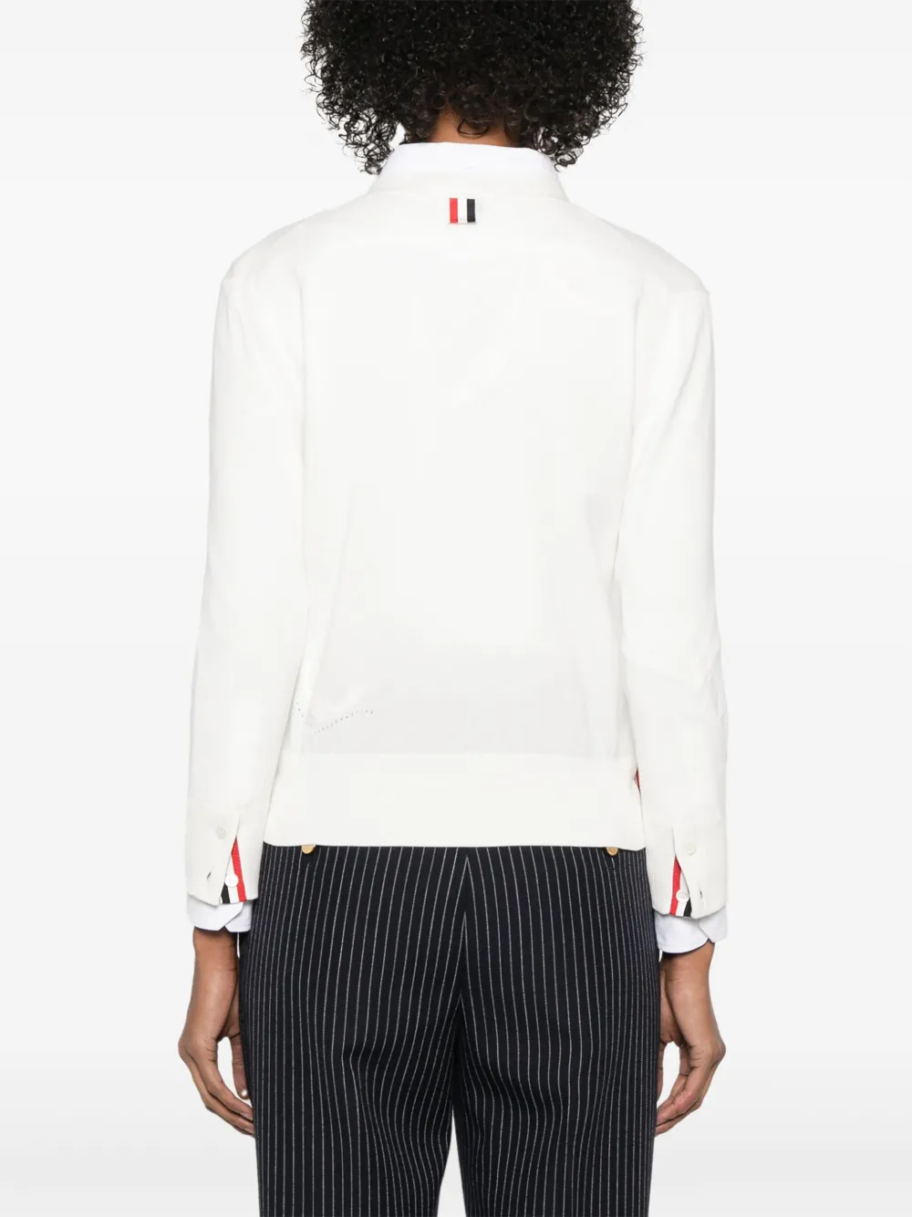 Thom Browne Feather-intarsia Cotton Cardigan