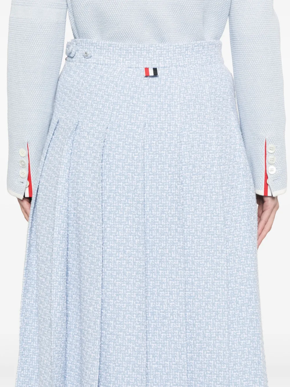 Thom Browne Geplooide midi-rok Blauw