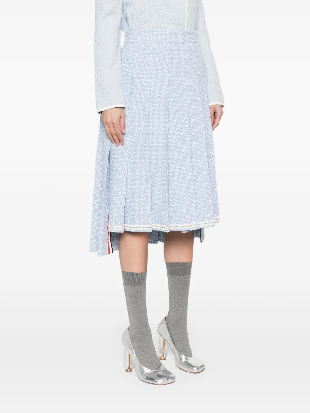 Thom Browne Geplooide midi-rok Blauw