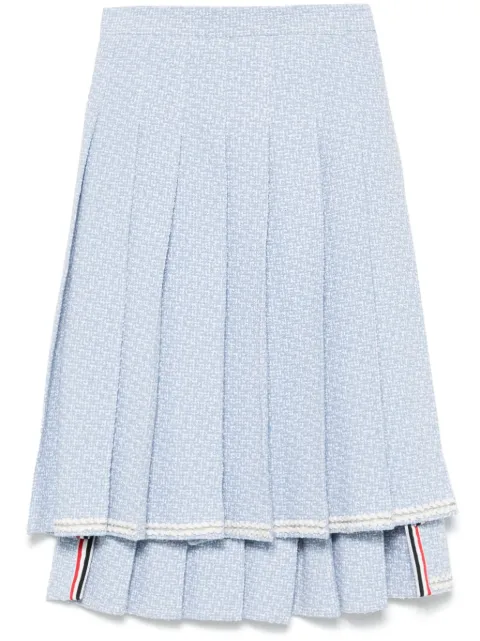 Thom Browne pleated tweed midi skirt